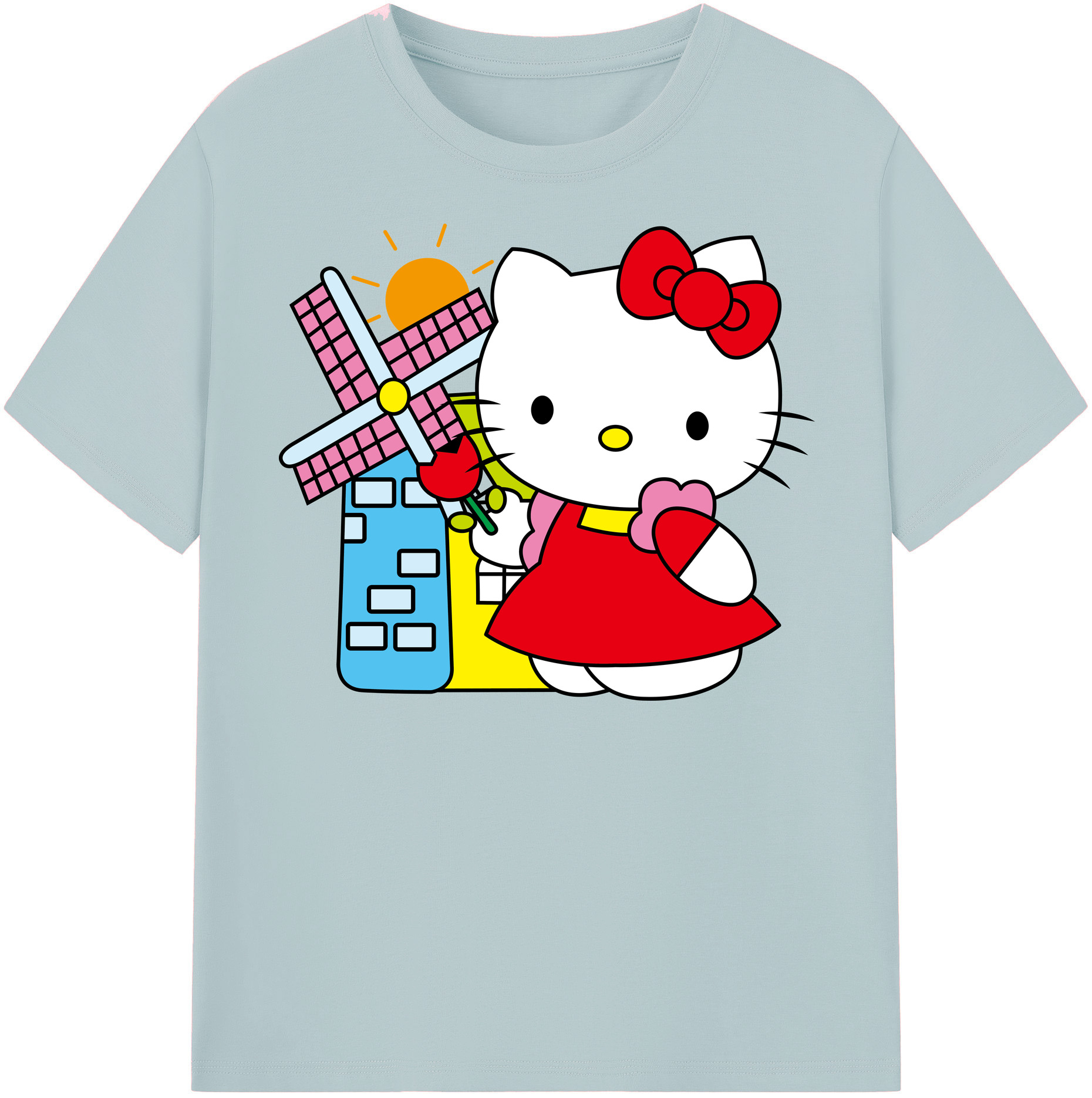 （画像用） Hello Kitty ハローキティ 綿100％半袖Tシャツ（フロントプリント）